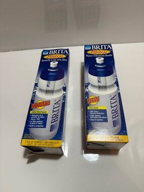 2 Pack Brita Fill & Go Water Filtration Bottle Brand New with Sealed Filter   12